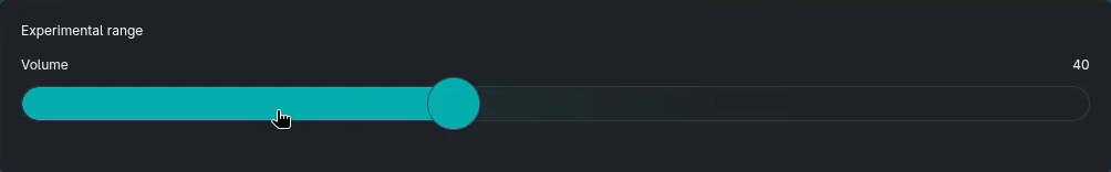 Experimental range reacting to native value changes with optional JavaScript motion and fill